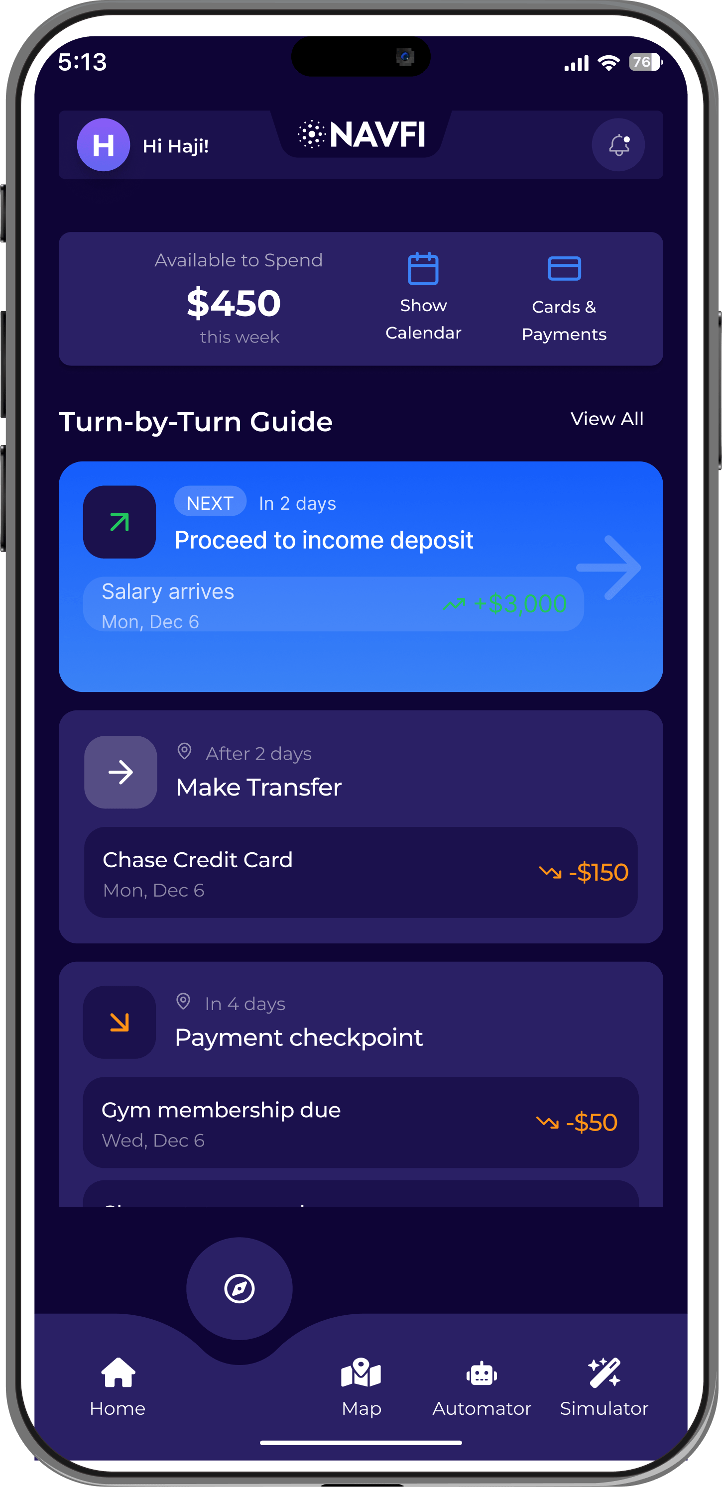 Navigator Phone mockup